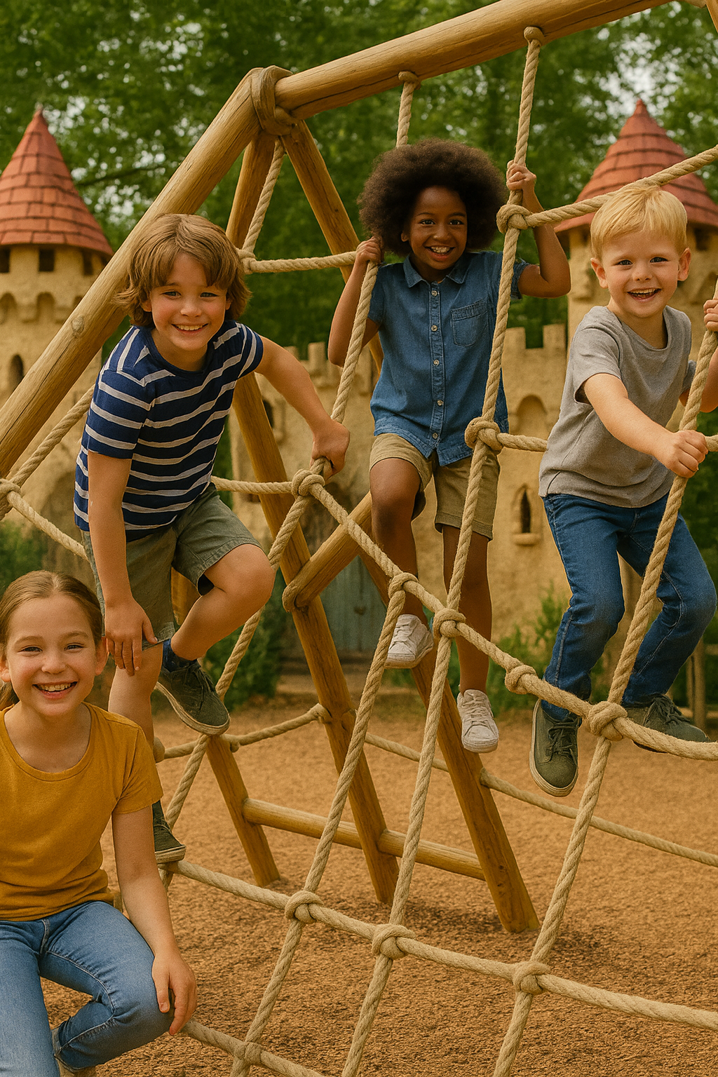 Kinder auf dem Klettergerüst